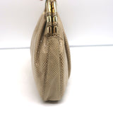 Judith Leiber Lizard Clutch Beige Small Chain Strap Crossbody Bag