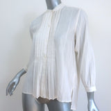 Nili Lotan Estelle Button-Up Blouse Cream Size Extra Small 3/4 Sleeve Top NEW
