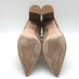 Gianvito Rossi Piper 85 Pointed Toe Ankle Boots Beige Suede Size 40