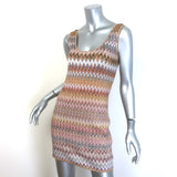 Missoni Lurex Zig Zag Knit Mini Tank Dress Gold/Multicolor Size 42 NEW