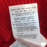 Gucci ruffled pointelle knit short-sleeve sweater, red wool, size M, pre-owned, authentic luxury