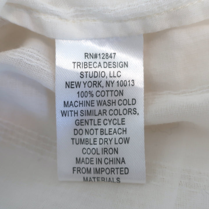 Nili Lotan Estelle Button-Up Blouse Cream Size Extra Small 3/4 Sleeve Top NEW