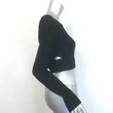 Jonathan Simkhai Ribbed Cutout Crop Top Black Size Medium