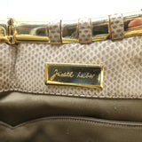 Judith Leiber Lizard Clutch Beige Small Chain Strap Crossbody Bag