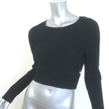 Jonathan Simkhai Ribbed Cutout Crop Top Black Size Medium