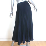 Veronica Beard Addi pleated midi skirt in navy fabric, authentic pre-owned designer piece, gently worn