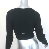 Jonathan Simkhai Ribbed Cutout Crop Top Black Size Medium