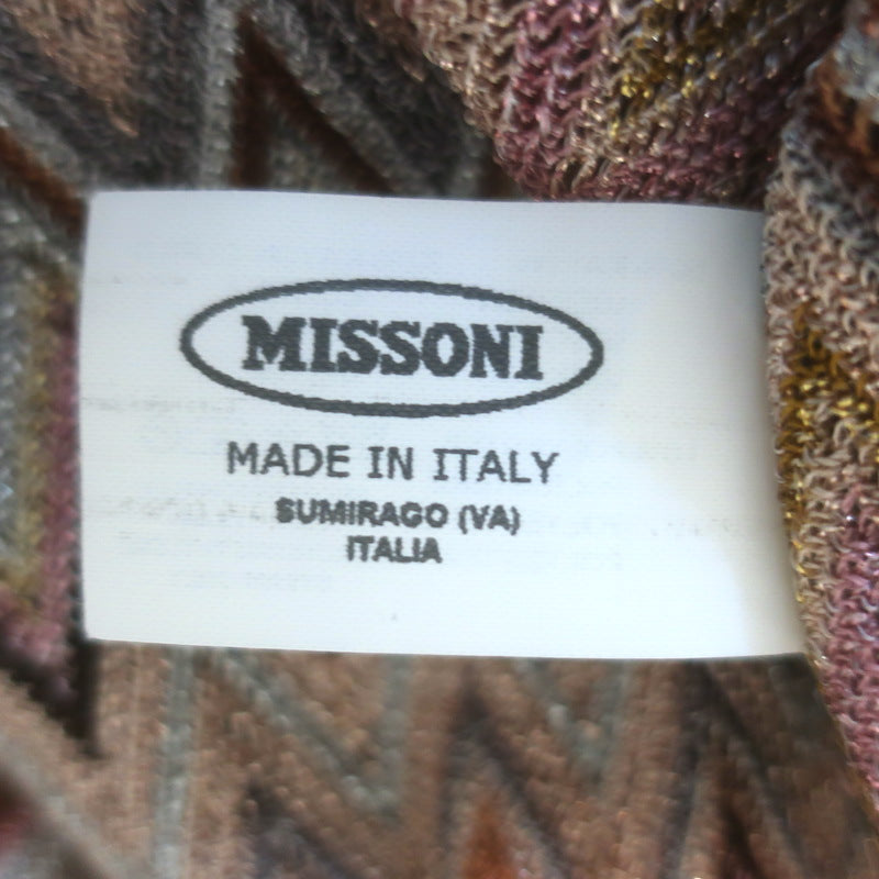 Missoni Lurex Zig Zag Knit Mini Tank Dress Gold/Multicolor Size 42 NEW