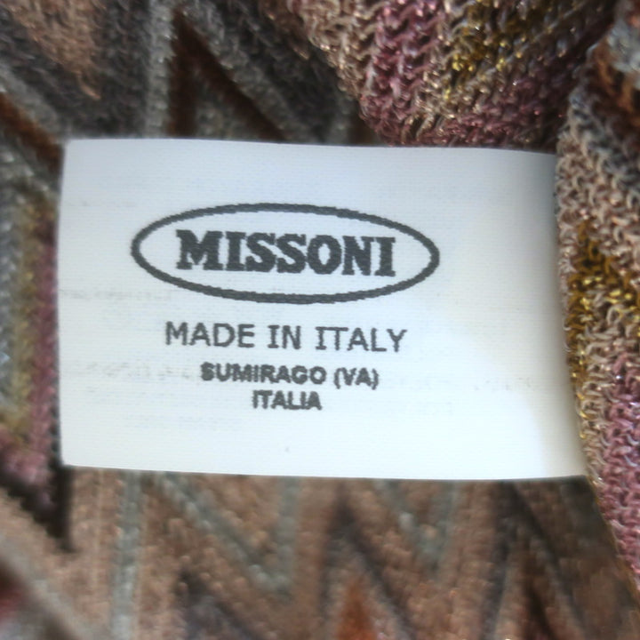 Missoni Lurex Zig Zag Knit Mini Tank Dress Gold/Multicolor Size 42 NEW