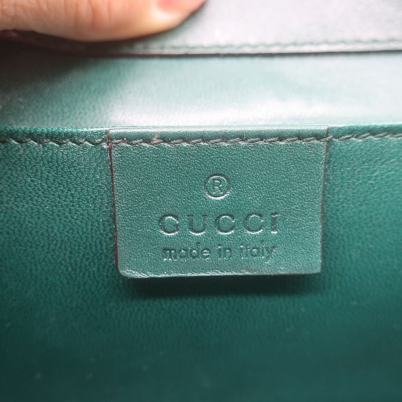 Gucci Crocodile Mini Bamboo Top Handle Bag Emerald