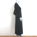 Zimmermann Merino Wool Blouson-Sleeve Midi Wrap Dress Black Size 0