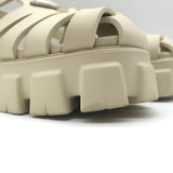 Prada Monolith Platform Sandals Ecru Rubber Size 41