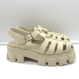 Prada Monolith Platform Sandals Ecru Rubber Size 41