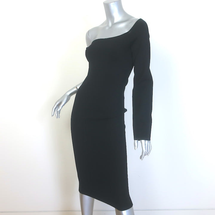 Solace London The Fiorella One-Shoulder Stretch Knit Dress Black Size US 4