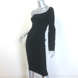 Solace London The Fiorella One-Shoulder Stretch Knit Dress Black Size US 4