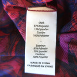 Cinq a Sept Ellianna Ruched Mesh Top Red/Purple Marble Print Size Medium