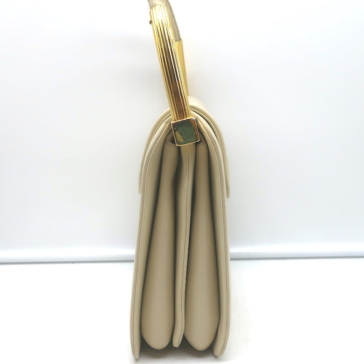 Judith Leiber Small Flap Bag Cream Leather