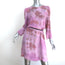 Raquel Allegra Long Sleeve Swing Dress Pink Tie Dye Silk Size 1