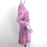Raquel Allegra Long Sleeve Swing Dress Pink Tie Dye Silk Size 1