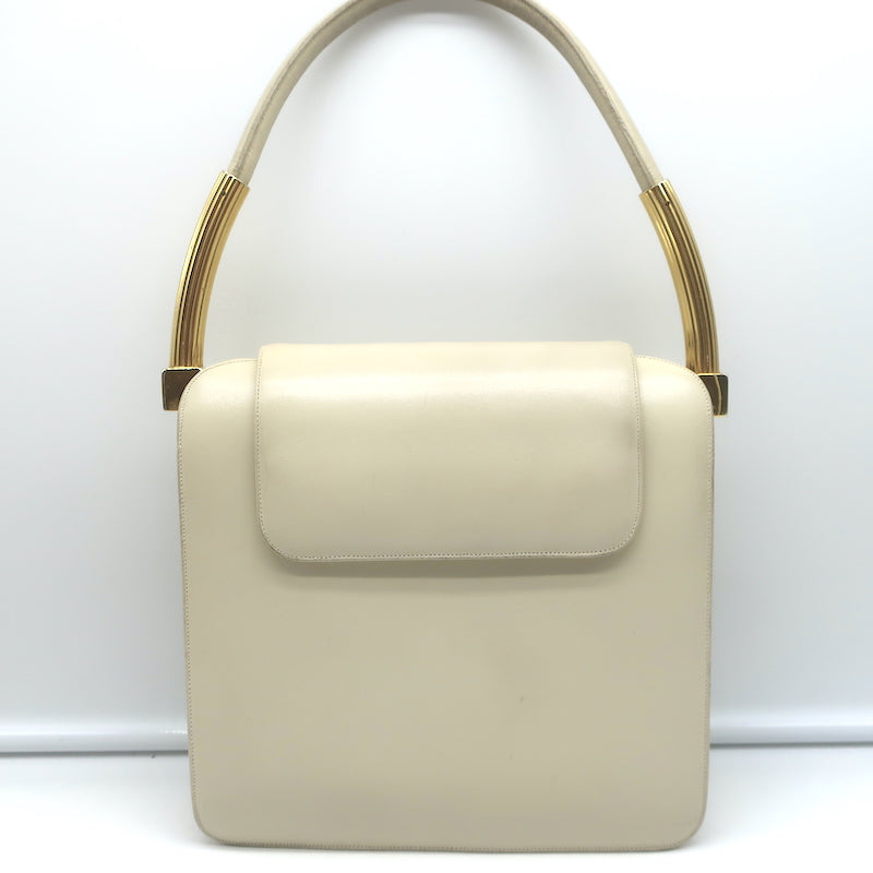 Judith Leiber Small Flap Bag Cream Leather