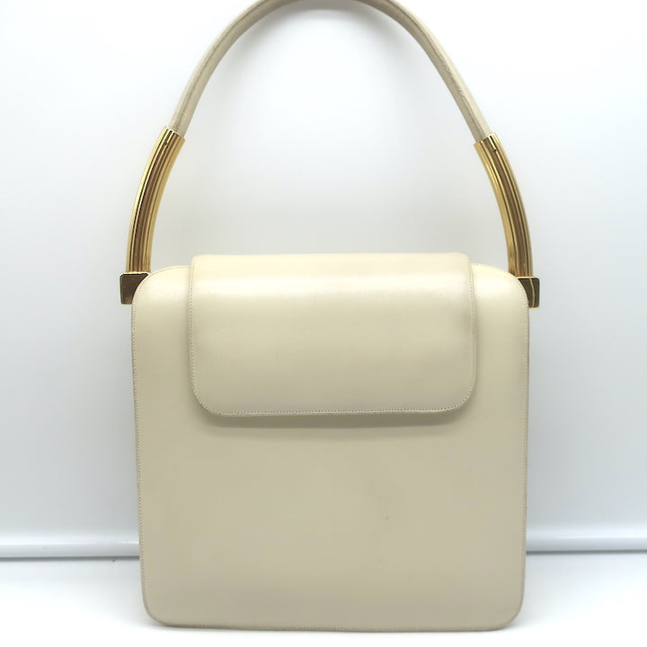 Judith Leiber Small Flap Bag Cream Leather