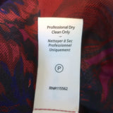 Cinq a Sept Ellianna Ruched Mesh Top Red/Purple Marble Print Size Medium