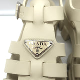 Prada Monolith Platform Sandals Ecru Rubber Size 41