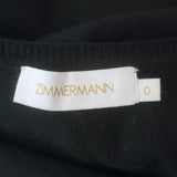 Zimmermann Merino Wool Blouson-Sleeve Midi Wrap Dress Black Size 0