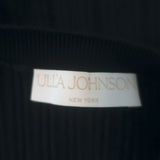 Ulla Johnson Rosalie puff-sleeve mixed-media top, black stretch-knit; petite, pre-owned and gently worn luxury