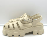 Prada Monolith Platform Sandals Ecru Rubber Size 41