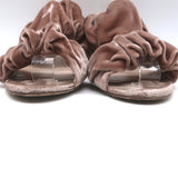 Nicholas Kirkwood Courtney Ruched Velvet Flat Slide Sandals Blush Size 38