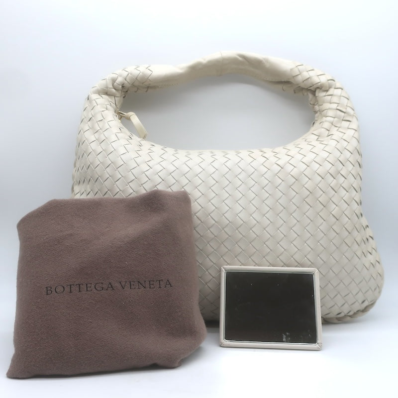 Bottega Veneta Medium Veneta Hobo Bag Cream Intrecciato Leather