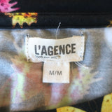 L'Agence Ressi Butterfly Print T-Shirt Black Size Medium Short Sleeve Top