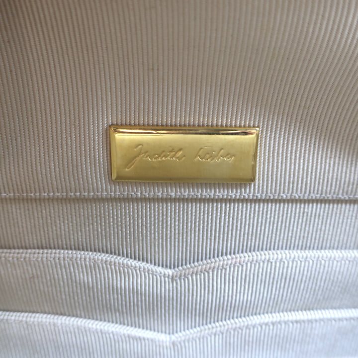 Judith Leiber Small Flap Bag Cream Leather