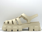 Prada Monolith Platform Sandals Ecru Rubber Size 41