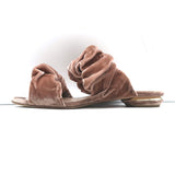 Nicholas Kirkwood Courtney Ruched Velvet Flat Slide Sandals Blush Size 38