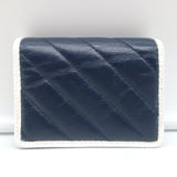 Gucci GG Marmont Card Case Wallet Diagonal Quilted Navy Leather