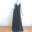 L'Agence Abby Tiered Maxi Dress Black Lace-Trim Washed Silk Size 4 NEW