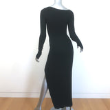 ALIX NYC Morris Off the Shoulder Midi Dress Black Ribbed Jersey Size Small