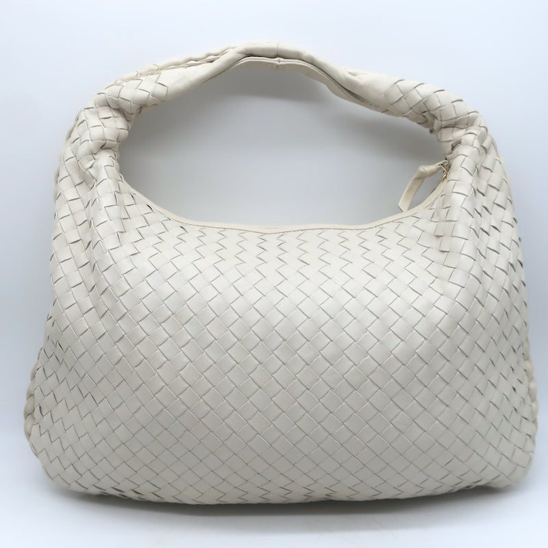 Bottega Veneta Medium Veneta Hobo Bag Cream Intrecciato Leather