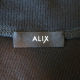 ALIX NYC Morris Off the Shoulder Midi Dress Black Ribbed Jersey Size Small