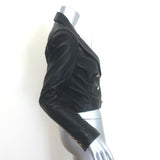 L'Agence Inez Cropped Leather Blazer Black Size 4