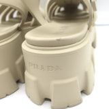 Prada Monolith Platform Sandals Ecru Rubber Size 41