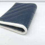 Gucci GG Marmont Card Case Wallet Diagonal Quilted Navy Leather