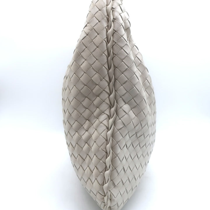 Bottega Veneta Medium Veneta Hobo Bag Cream Intrecciato Leather