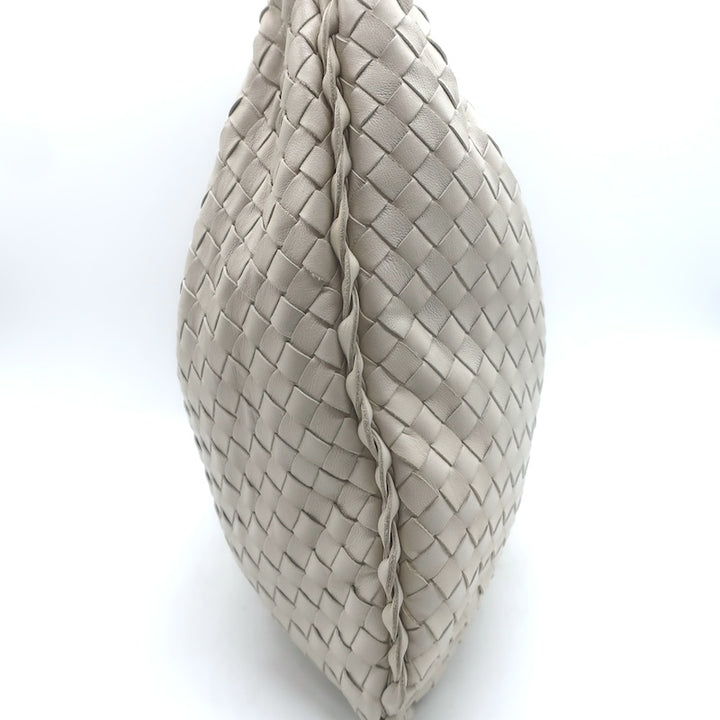 Bottega Veneta Medium Veneta Hobo Bag Cream Intrecciato Leather