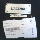 L'Agence Abby Tiered Maxi Dress Black Lace-Trim Washed Silk Size 4 NEW