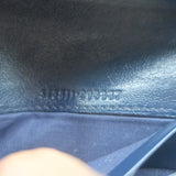 Gucci GG Marmont Card Case Wallet Diagonal Quilted Navy Leather