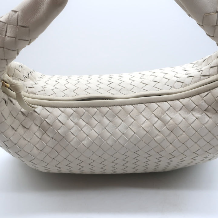 Bottega Veneta Medium Veneta Hobo Bag Cream Intrecciato Leather