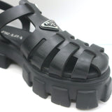 Prada Monolith Platform Sandals Black Rubber Size 41